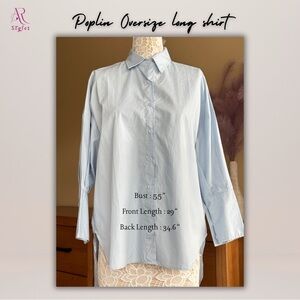 NWT Cotton poplin Oversize Long Shirt